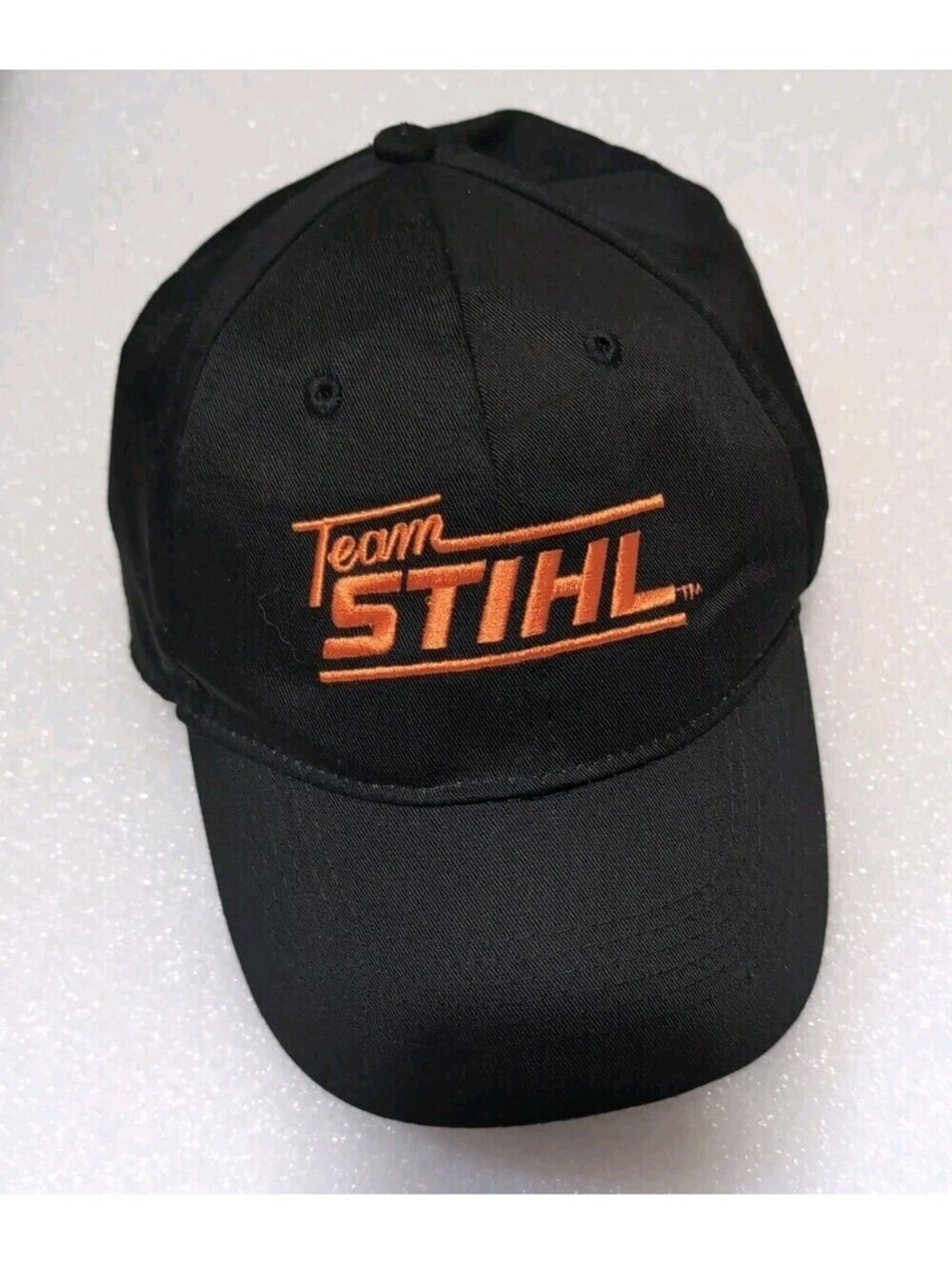 Team STIHL Black Orange Embroidered Logo Snapback Hat Lawn Power Tools
